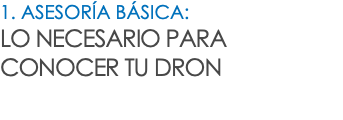 1. ASESORÍA BÁSICA: LO NECESARIO PARA CONOCER TU DRON
